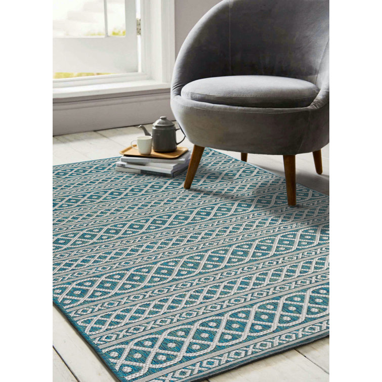 Mistana™ Alverez Flatweave Blue Indoor/Outdoor Rug & Reviews Wayfair